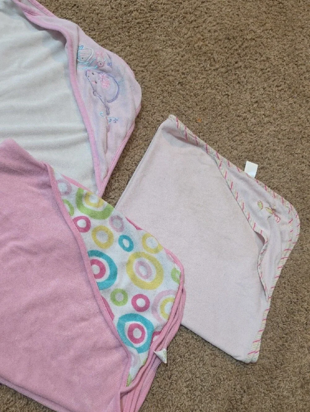 Baby Hooded Bath Towels - Pink Assorted Set